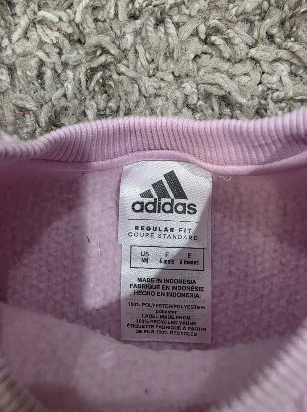 Adidas Cozy Purple Pullover And Pant Set Size 6 Months